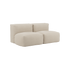 Soft Sofa Indoor 2-seter sofa i beige Teddy stoff med myk, modulær design og uten ramme.