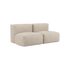Soft Sofa Indoor 2-seters sofa i beige corduroy stoff med myk, modulær design og lav rygg.