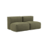 Soft Sofa Indoor 2-seter sofa i olivengrønn kordfløyel med myk, modulær design.