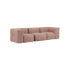 Soft Sofa Indoor 3-seter sofa i rosa Corduroy uten puff, myk og modulbasert design.