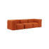 Soft Sofa Indoor 3-seters sofa i oransje jaquard stoff uten puff, modulær og myk design.
