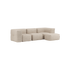 Soft Sofa Indoor 3-seter i beige corduroy med puff, myk og modulbasert sofa uten ramme.