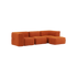 Soft Sofa Indoor 3-seter i orange jaquard med puff, modulbasert og myk innendørs sofa.