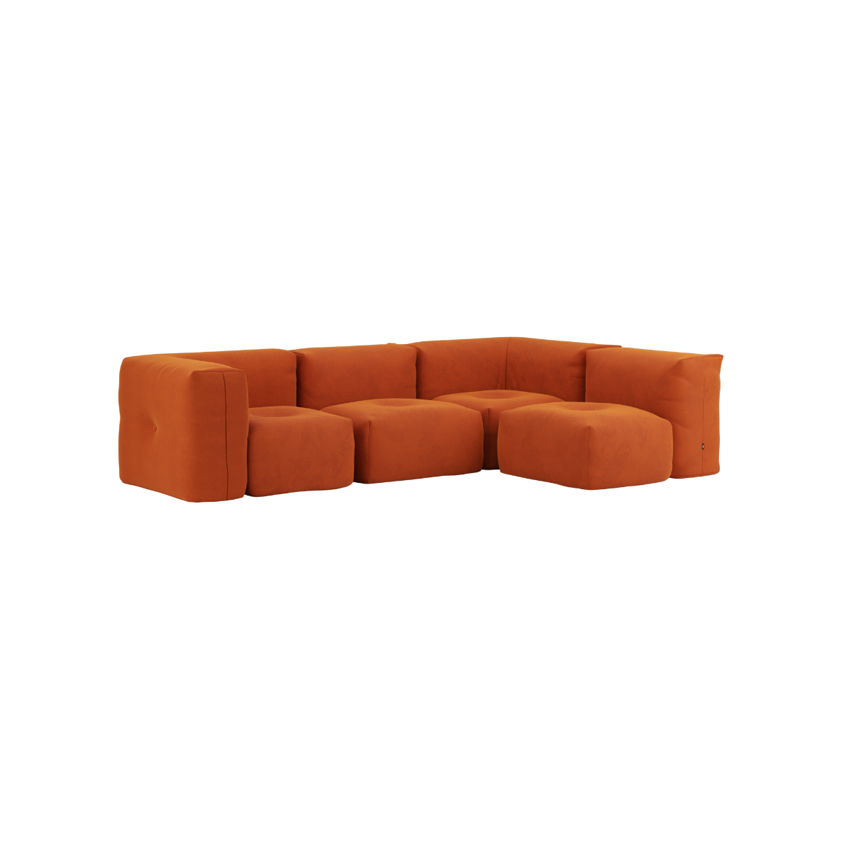 Hjørnesofa Soft Sofa Indoor i oransje Jaquard tekstil med myke puter og modulær design.