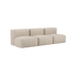 Soft Sofa Indoor 3-seter sofa i beige Corduroy uten puff, modulær og myk design.