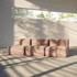 Soft Sofa Indoor 3-seter i Corduroy Rose stoff uten puff, modulbasert og myk sofa.