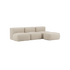 Soft Sofa Indoor 3-seter i Teddy Beige med puff, myk og modulær innendørs sofa uten ramme.