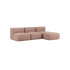 Soft Sofa Indoor 3-seter i Corduroy Rose med puff, myk og modulbasert sofa uten ramme.