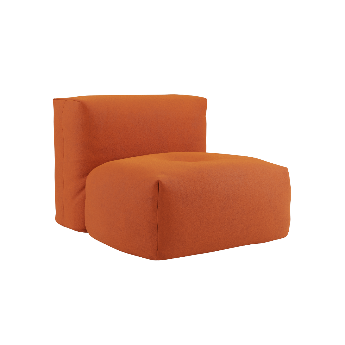 Soft Sofa Indoor sete i oransje Jaquard tekstil med myk, modulær design og uten ramme.