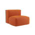 Soft Sofa Indoor sete i oransje Jaquard tekstil med myk, modulær design og uten ramme.
