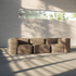 Soft Sofa Indoor hjørnesofa i mykt Teddy Beige stoff med modulær, rammefri design.