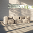 Soft Sofa Indoor hjørnesofa i rosa Corduroy stoff med myke, brede ribber og modulær design.