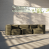 Soft Sofa Indoor hjørnesofa i myk corduroy i rosa, modulbasert og uten ramme.