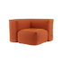 Soft Sofa Indoor Corner sofa in orange Jaquard fabric with soft, rounded cushions.