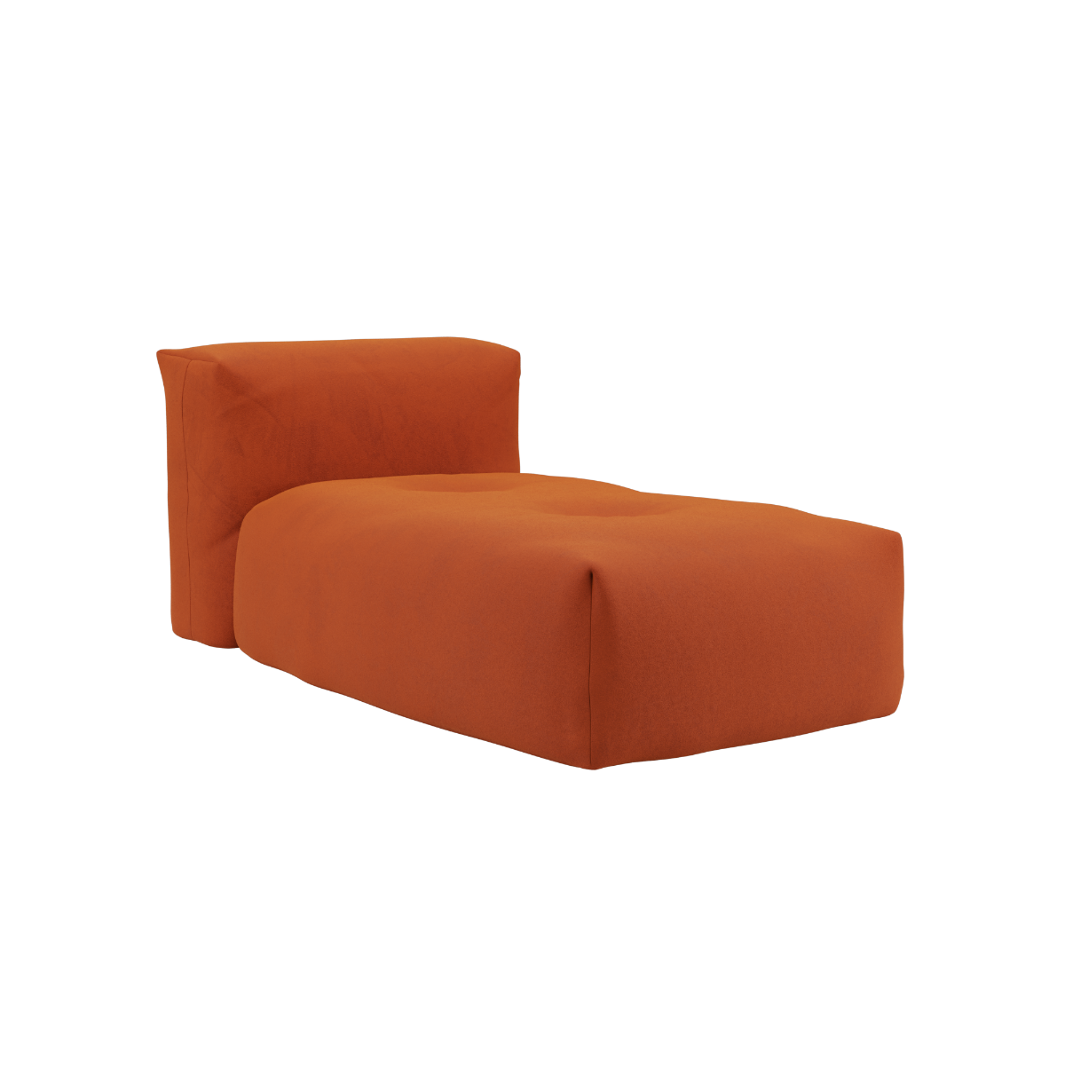 Soft Sofa Indoor Lounger i oransje Jaquard stoff med myk, modulær form og lav sittehøyde.