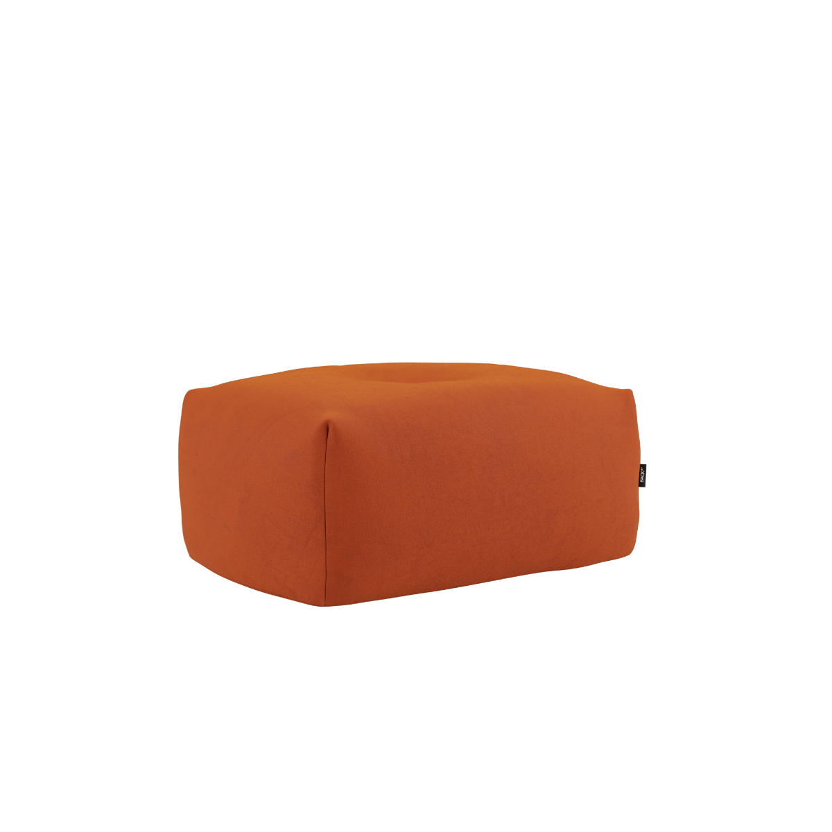 Soft Sofa Indoor pouf in orange jaquard fabric with soft, rounded shape and no visible frame.