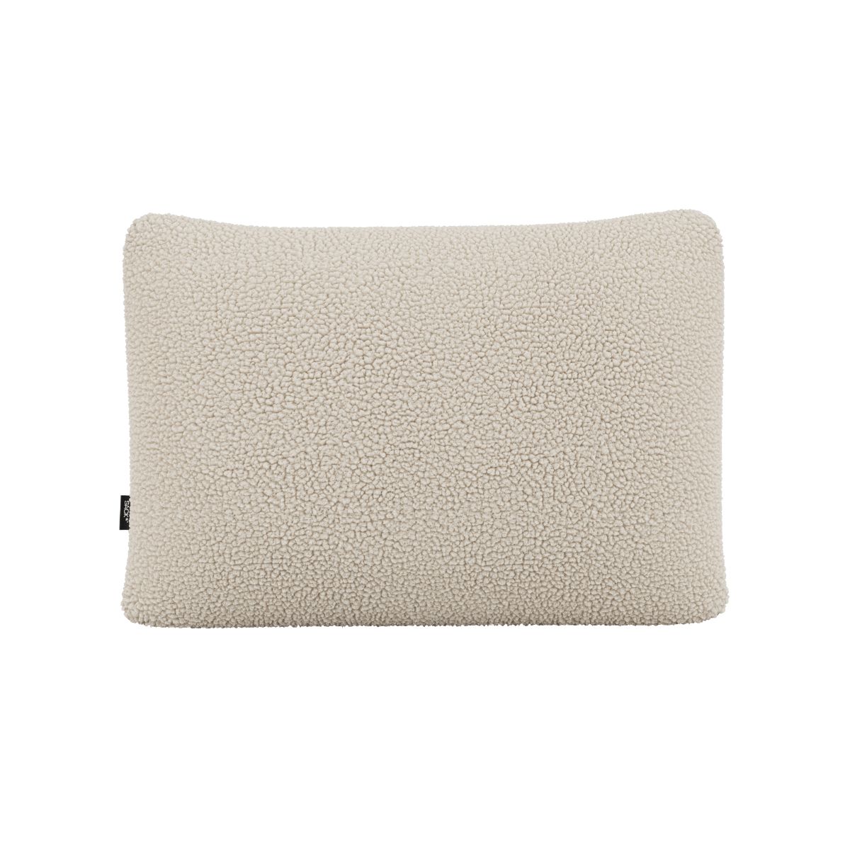 Rektangulær Soft Sofa Indoor Cushion i Teddy Beige tekstil, myk og støttende pute.