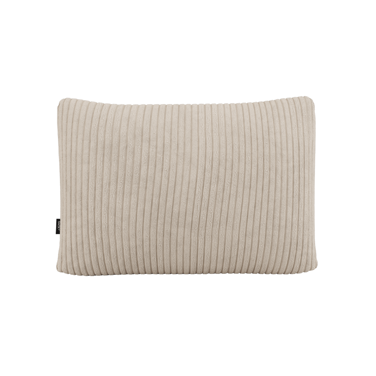 Rektangulær Soft Sofa Indoor Cushion i Teddy Beige tekstil med myk og fluffy overflate.