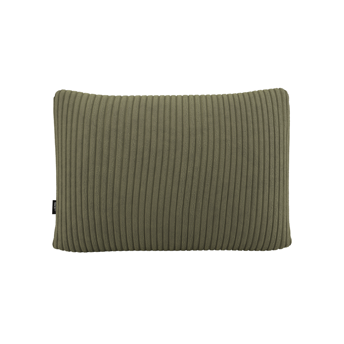 Rektangulær Soft Sofa Indoor Cushion i Corduroy Olive med brede ribber, avtakbart trekk.