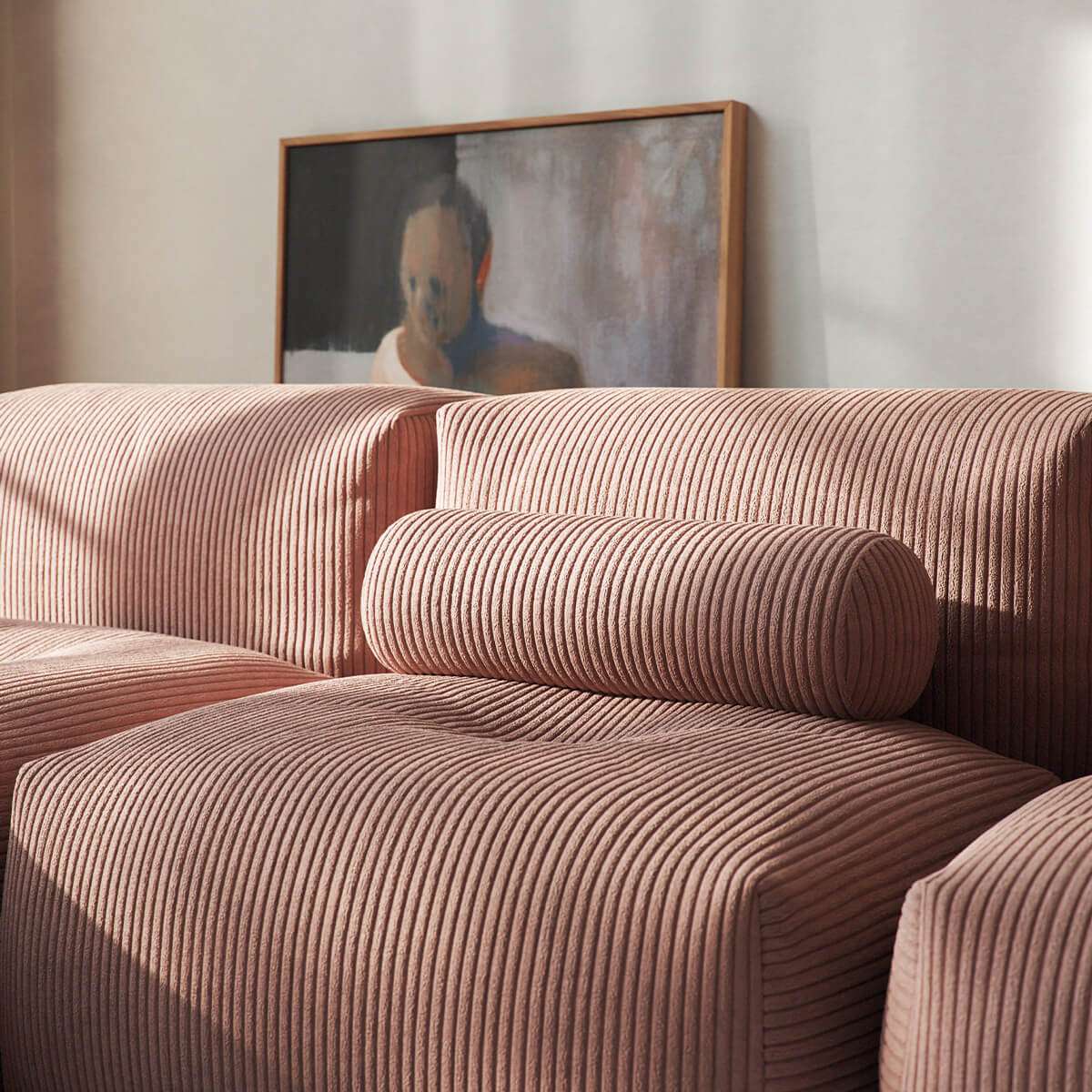 Avlang bolsterpute i Corduroy Olive cordfløyel til Soft Sofa Indoor, designet for komfort og støtte.