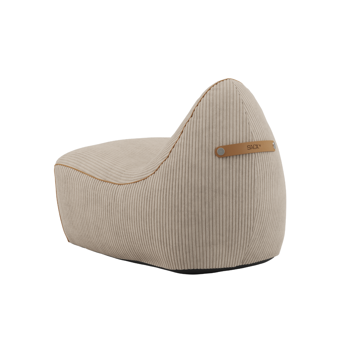 SACKit Chair Indoor i beige Cosmo-tekst til innendørs bruk med rund, myk form og kaldskumfyll.