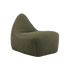 SACKit Chair Indoor i olivengrønn kordfløyel med rund, myk form og lav ryggstøtte.