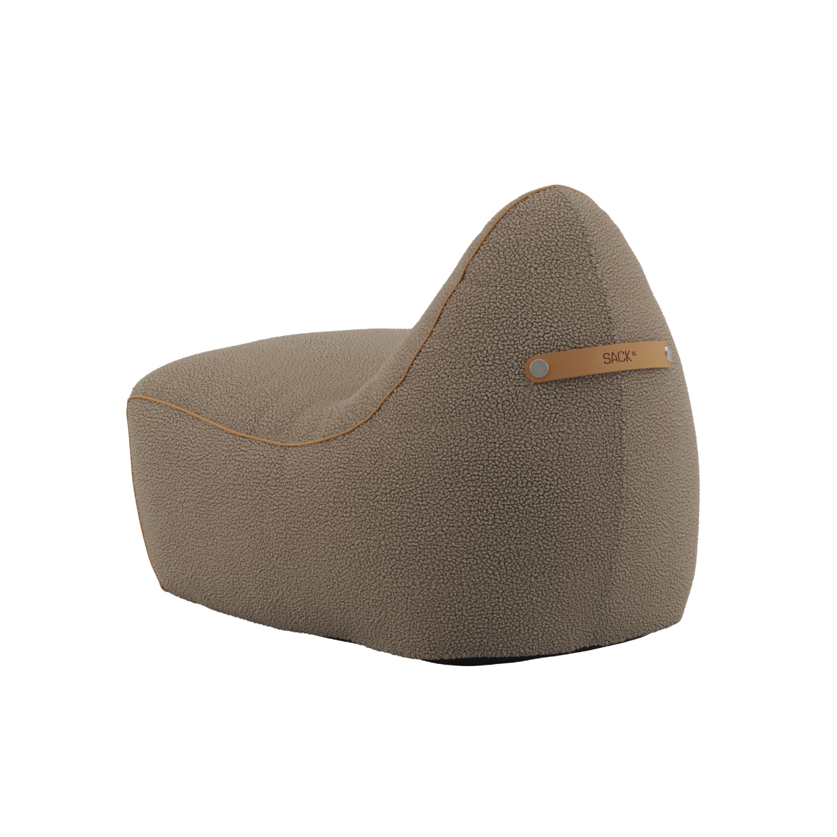 SACKit Chair Indoor saccostol i myk Teddy Brown tekstil med rund, organisk form.