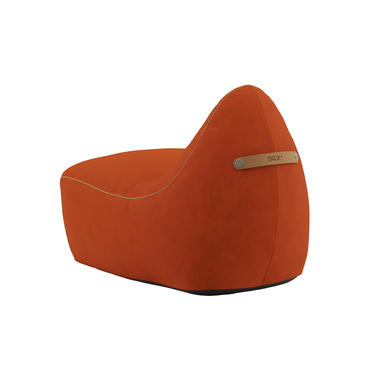 SACKit Chair Indoor i oransje Jaquard stoff med rund, myk form og lav ryggstøtte.