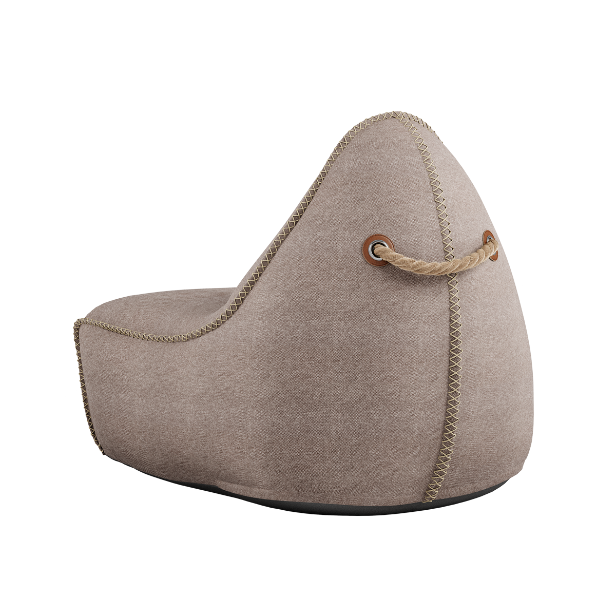 Canvas Lounge Chair og puf i petrolfarget lerretstoff med myk form og ryggstøtte.
