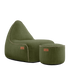 Kirra Olive Cobana Lounge Chair and Pouf in olefin fabric with EPS filling, indoor and outdoor use