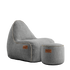 Cobana Junior Lounge Chair og pouf i lys sandmelange, vannavstøtende og holdbar sakkosekk for barn.