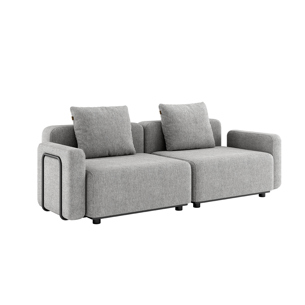 Cobana Lounge Sofa 2-seter i Cobana Sand Melange med armlener uten puff, utendørs modulbasert design.