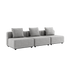 Cobana Lounge Sofa 3-seter i sand melange uten armlener og puff med aluminiumsramme og tekstil.