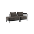 Kirra Lounge Sofa 2-seter med høyre åpen ende i svart olefin-tekstil og pulverlakkert aluminiumsramme.