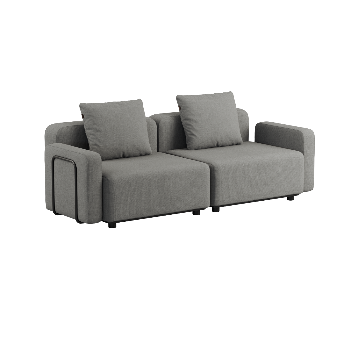 Kirra Sand Cobana Lounge Sofa 2-seter med armlener uten puff i pulverlakkert aluminiumsramme.