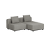 Grå modulbasert loungesofa for uteplassen med to brede sitteplasser og ryggputer i skandinavisk design fra sackit