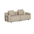 Beige modulbasert utendørs loungesofa for to personer med to ryggputer og brede armlener fra sackit