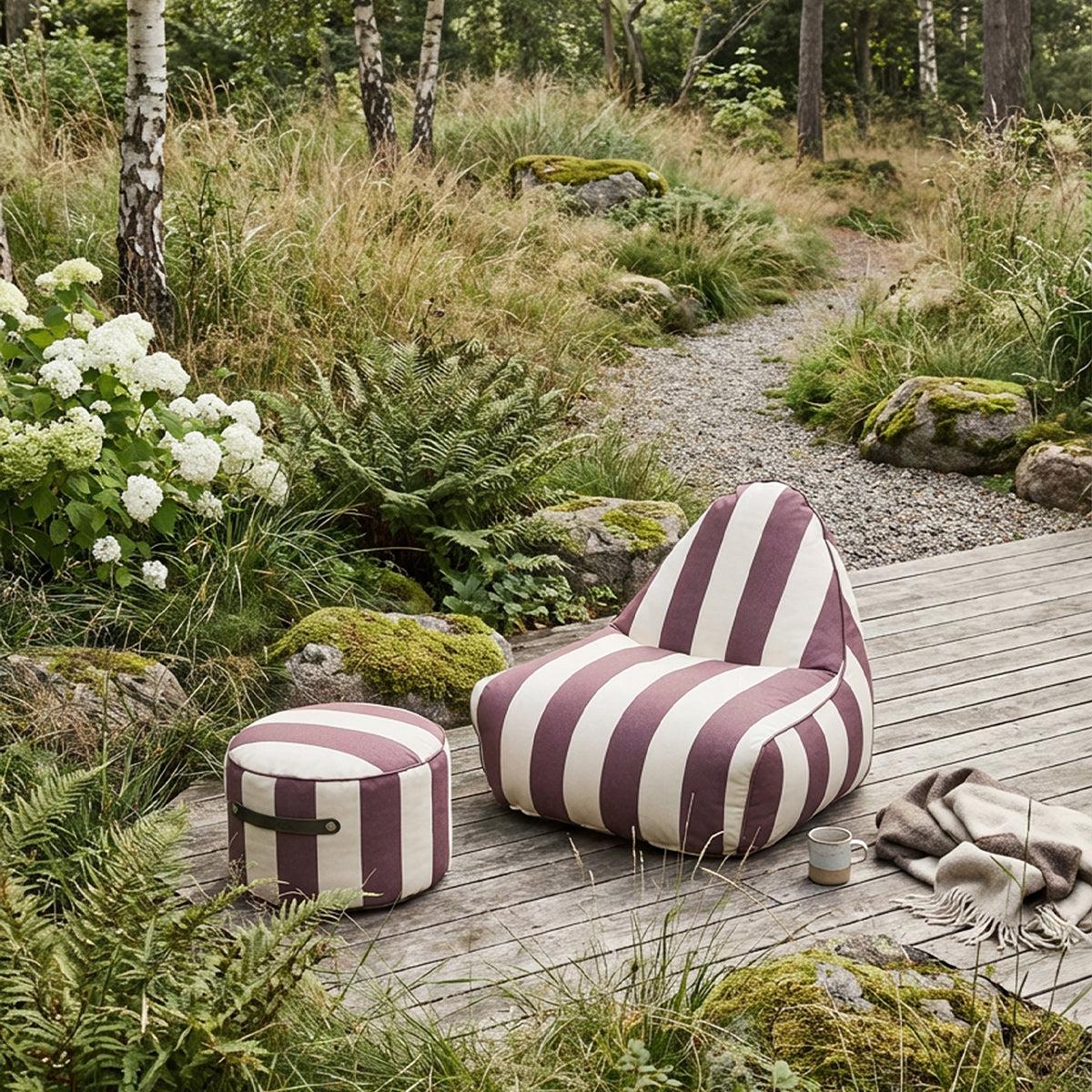 sackit Chair & Pouf Outdoor - Loungesett for utebruk med komfort hele året