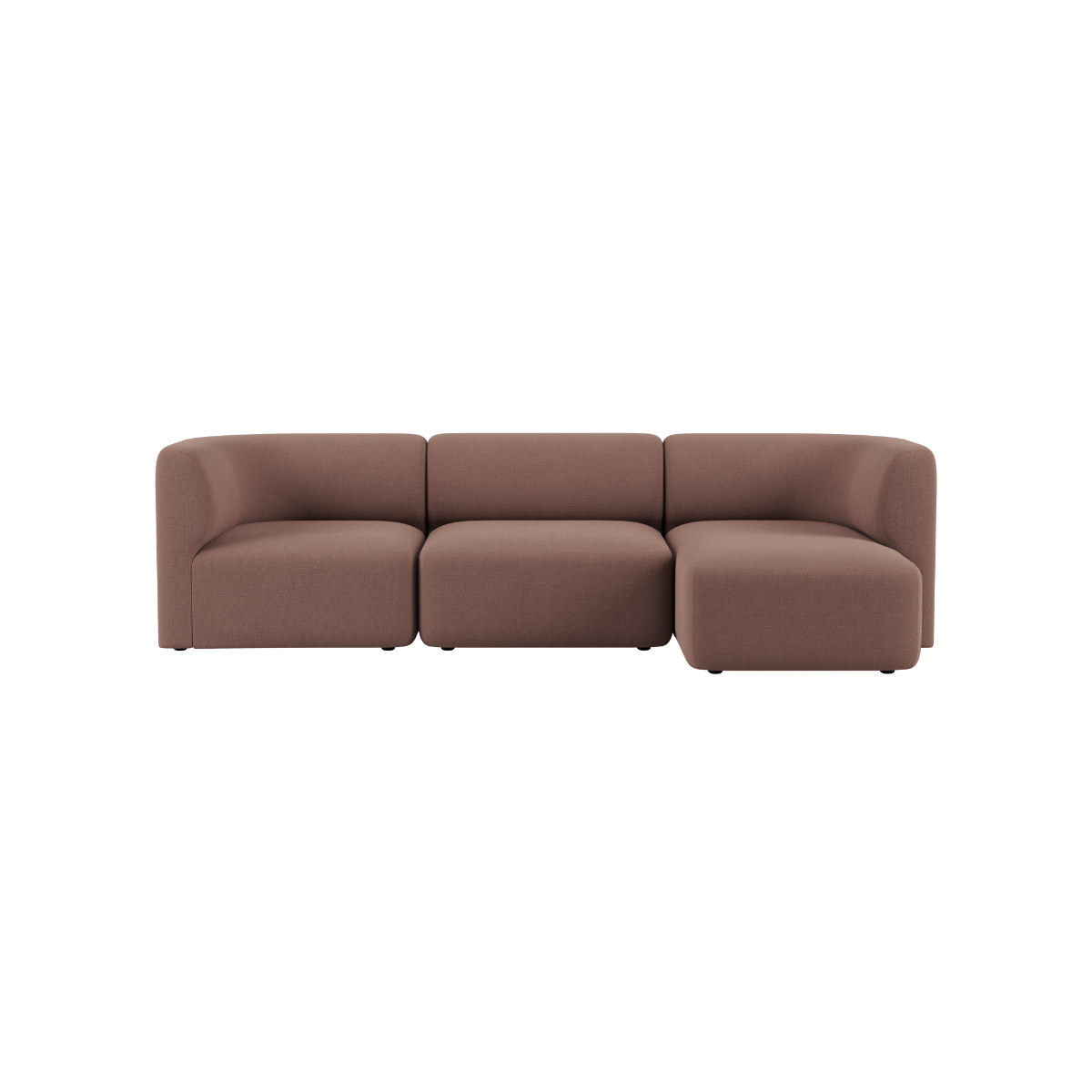 Brun 3 seters sofa med myke avrundede former og skandinavisk design fra sackit for komfortable stunder i moderne hjem