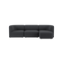 Mørk grå Fjord sofa fra sackit med myke avrundede former og tre romslige sitteplasser i skandinavisk design