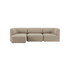 Beige Fjord sofa med tre sitteplasser og venstrevendt sjeselong fra sackit i rolig skandinavisk design for innendørs bruk