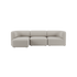 sackit Fjord sofa med tre sitteplasser og venstrevendt sjeselong i lyst mykt stoff skandinavisk design for moderne nordiske hjem